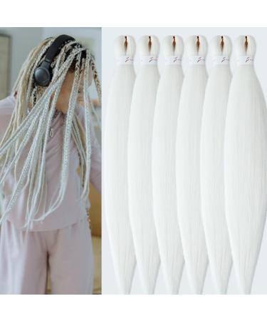 YDDM PRE Stretched Braiding Hair Extensions 26 inch 6packs Extensions Kunsthaar Braids White Hair extension Art hair For braid extension for braids jumbo braids hair (26 inch 60#) 66cm-26 inches (6 Pack) 60#