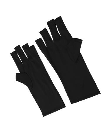 Fingerless UV Protection Manicure Gloves 2 Pairs UV Gloves Excellent Elasticity Art UV Blocking Gloves for Nail Gel Dryer Professional Fingerless Gloves for Protecting Hands from UV Nail Lamp Black - Buy Online on GoSupps.com