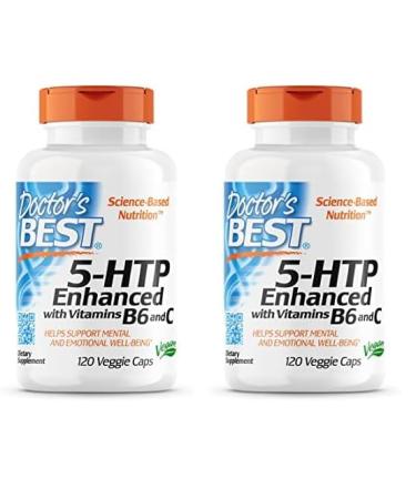 Doctor's BEST 5-HTP Enhanced with Vitamins B6 & C Non-GMO Vegan Gluten & Soy Free 120 Count (Pack of 2)