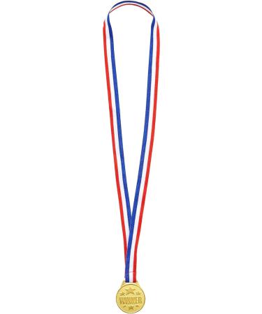 Juvale 12 Pack Gold Metal Awards Medals with Neck Ribbon - 1.5 Diameter for Sports, Tournaments, Contests - Kids and Adults - Buy Online on GoSupps.com