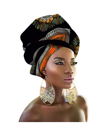 Mengyu Women Headscarf African Print Wax Print Headband Hair Accessories Elegant Hijab Headscarf Style#18