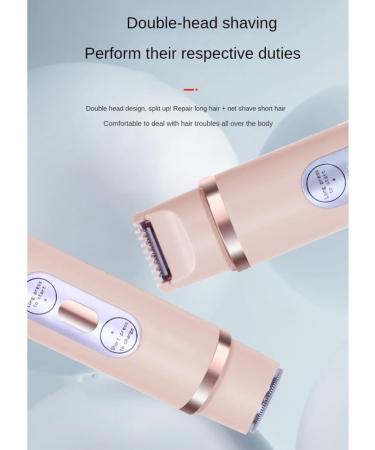 Pesfehhy Bikini Trimmer for Women Painless Ladies Hair Removal 2 in 1 Wet and Dry Ladies Shaver Pink - Buy Online on GoSupps.com
