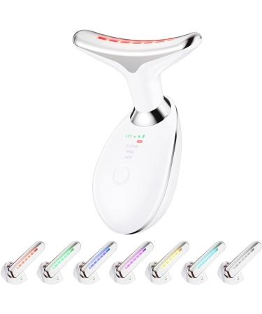 Neck Face Massager 7- IN -1 Multifunctional Facial Massager Face Sculpting Tool for Skin Care at-Home Face Tool with Vibration and Thermal (White) - Buy Online on GoSupps.com