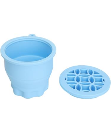 Makeup Brush Cleaning Bowl Space Saving Multifunctional Makeup Brush Scrubber Palm Size 2 in 1 Foldable for Home (Blue) - Buy Online on GoSupps.com