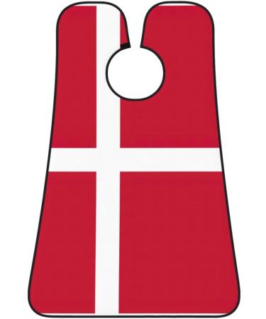 Danish Flag Print Beard Bib Apron - Men's Beard Hair Catcher for Shaving & Trimming - Black Beard Cape Cloth - Buy Online on GoSupps.com