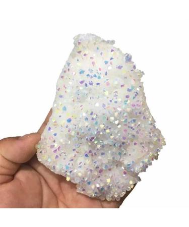 200g-280g Natural Rainbow White Aura Angel Quartz Crystal Stone Cluster 1pc HOMEZHOU