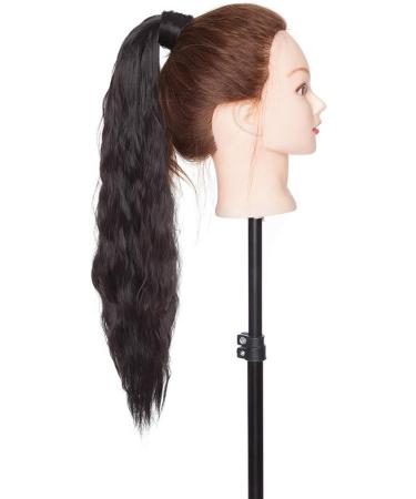 20 Real Long Corn Wave Ponytail Clip-in Hair Extensions for Women - Natural Black - Buy Online on GoSupps.com