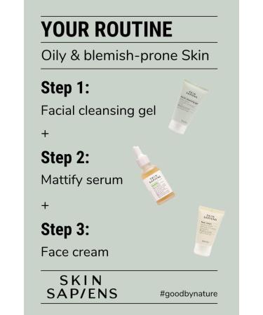 SKIN SAPIENS MATTIFY Facial Serum with Zinc PCA and lilac extract Reduces Oiliness natural Ecocert Cosmos for men and women Cruelty Free and Vegan Skincare for Oily or Blemish-Prone Skin 30 ml. - Buy Online on GoSupps.com