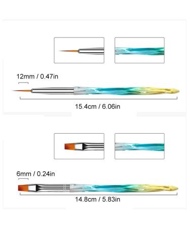 10pcs Nail Art Liner Brush Set - Professional Acrylic Gel Nail Painting & Dotting Tools - Gradient Blue Design - Buy Online on GoSupps.com