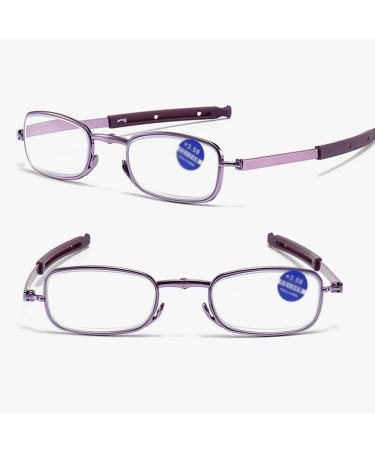 Lightweight Folding Metal Reading Glasses Blue Light Blocking Readers Portable Glasses with Keychain Bags(Couleur:Purple Grandeur:2.5x) - Buy Online on GoSupps.com