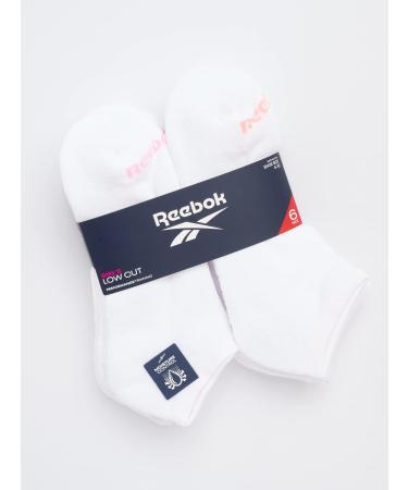 Reebok Girls' Cushioned Comfort Athletic No-Show Socks (6 Pack) - White, Medium - Buy Online on GoSupps.com