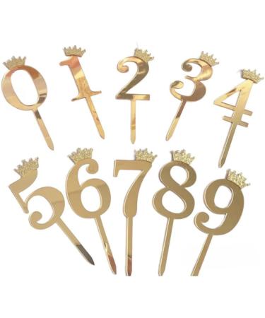 Gold Acrylic Number 0 Zero Birthday Cake Topper - Celebrate with Sparkling Elegance - Available in Gold or Silver - Buy Online on GoSupps.com
