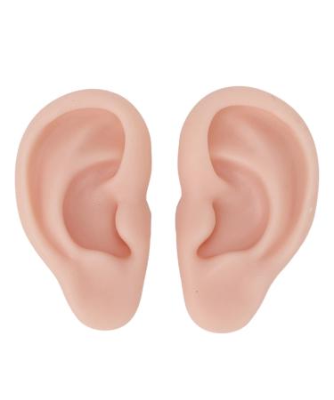 1 pair of silicone ears soft simulation ears otoplasty-simulation display props for earrings (medium skin color)