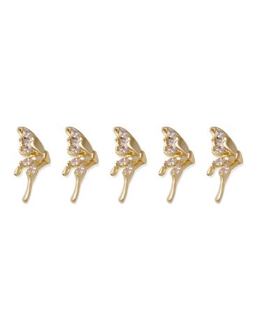 FEIlei 5Pcs Zircon Nail Art Rhinestones Crystal Gems for Nail Decor Rings Earrings DIY