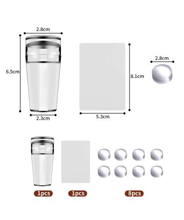 Luvadeyo Nail Stamp Set - 1 Piece French Nail Manicure Kit with 8 Stamps & Scraper for Perfect Nail Art - Buy Online on GoSupps.com