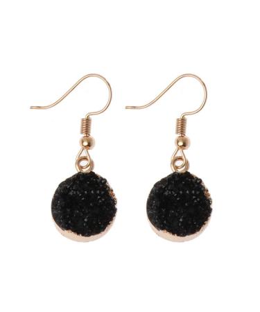Feyley earrings crystal irregular cluster earrings for women black quartz geode dangle earrings jewelry earrings for women men ornament