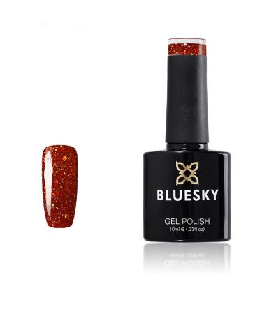 Bluesky Gel Nail Polish Zesty Performer Blz18 Dark Red Glitter Long Lasting Chip Resistant 10 ml (Requires Curing Under UV LED Lamp)