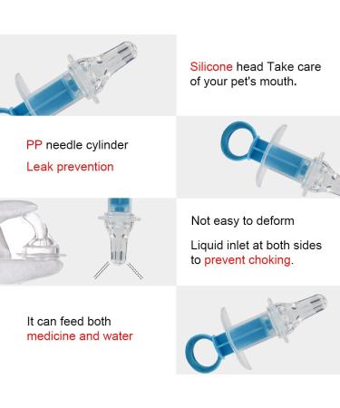 Pet Pill Dispenser and Feeding Kit - Piller Gun & Watering Syringe for Dogs, Cats - Blue - Buy Online on GoSupps.com