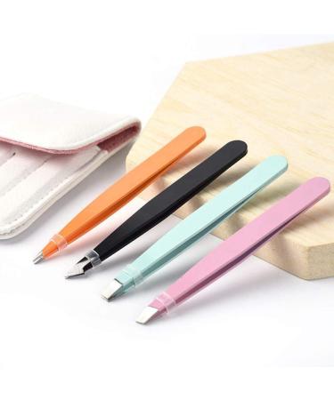 Desikixudy 8 Eyebrow Tweezers Set - Slanted & Pointed Tips Premium Beauty Tool with Leather Case - Perfect for Precise Hair Removal - Buy Online on GoSupps.com