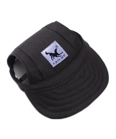 Bbeart pet hat leisure visier pet hat baseball sun hat sports cap with ear holes and chin straps for medium-sized dogs large dogs (L black) L black