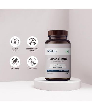 Miduty by Palak Notes Turmeric Matrix - Turmeric - Curcumin Supplement - Turmeric Root Complex - Gluten Free - Non-GMO - 30 Capsules - Buy Online on GoSupps.com