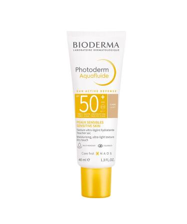 Bioderma Photoderm Aquafluide Light SPF 50+ Tinted Moisturiser and Sunscreen for Sensitive Skin 40ml - Buy Online on GoSupps.com