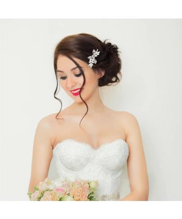 Rhinestone Leaf Bridal Hair Clips - 2 Piece Set for Brides & Bridesmaids - Buy Online on GoSupps.com