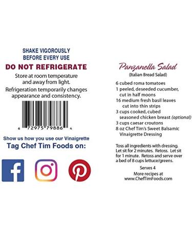 Chef Tim's Sweet Balsamic Vinaigrette 32 oz - Salad Dressing & Marinade - Buy Online on GoSupps.com