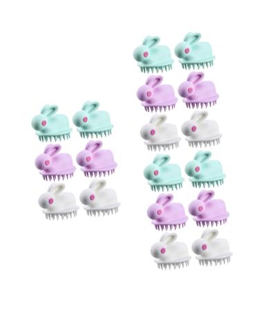 Fomiyes 18 Stk Shampoo brush hairbrush made of silicone scalp massage brush bathing accessories children hairbrush cleaning brush hairbrush massage head scraper brush take a bath