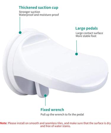 TOPINCN Shower Foot Rest for Shaving Legs - Plastic Suction Cup Shaving Pedestal | Bathroom Shaving Leg Aid for Home & Hotel Use - Buy Online on GoSupps.com