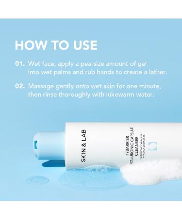 SKIN&LAB Hybarrier Hyaluronic Capsule Cleanser - Daily Gel Cleanser for All Skin Types | Infused with Hyaluronic Capsule & Hyaldeca Complex | 6.76 fl. oz | International Shipping Available - Buy Online on GoSupps.com