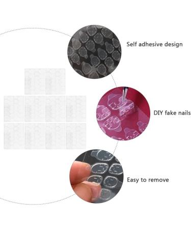FOMIYES 40 Sheets Nail Jelly Glue Nail Double-sided Glue Nail Tip Fixing Stickers Fake Nail Sticky Glue Nail Glue Stickers Nail Art Supplies Nails Silica Gel Invisible Adhesive - Buy Online on GoSupps.com