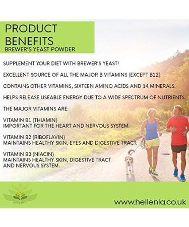Hellenia Brewers Yeast Powder 500g - Natural B Vitamin Source | Vegan Friendly - Buy Online on GoSupps.com