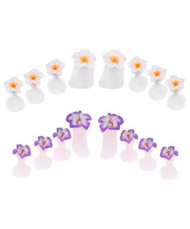 16 Pieces Manicure Toe Separator Silicone Flower Shape Toe Spacers Spacers Dividers Pedicure Toe Finger Dividers for Nail Polish Nail Art DIY Pedicure Tool