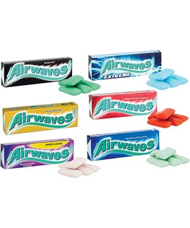 6 Flavors Mixed WRIGLEY'S Airwaves Sugar Free Chewing Gum 30 Pack