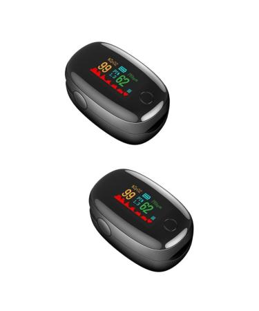 Healeved 2st finger clip-finger pulse measuring device Purchased pulse saturation mini pulse blood oxygen measuring device for home blood oxygen monitor Finger oximeter Impulse measuring instrument ABS 3x5.9cmx2PCs