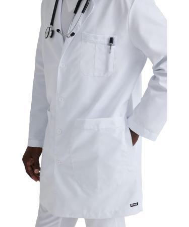 BARCO Grey's Anatomy Scrubs Noah Men's Professional Lab Coat - 42 White, Full-Length Long Sleeve 37 Lab Coat - Buy Online on GoSupps.com