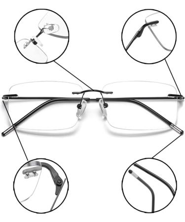 Ultra-Lightweight Rimless Reading Glasses for Men Progressive Multifocus Readers Anti Blue Light Glasses(Grandeur:2.0x) - Buy Online on GoSupps.com