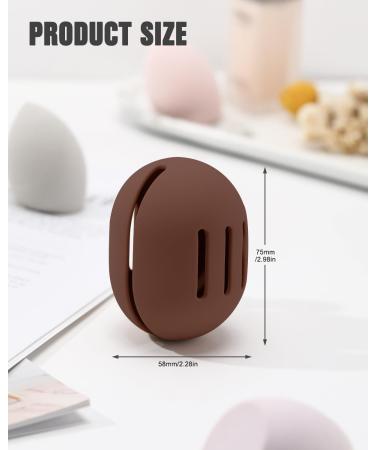 FERYES 2 PCS Makeup Sponge Holder - Silicone Beauty Blender Case for Travel | Brown Makeup Sponge Storage - Buy Online on GoSupps.com