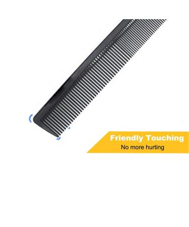 Carbon Fiber Cutting Comb Professional 8.3 - Anti Static Heat Resistant Hair Dressing Comb for All Hair Types - Fine and Wide Teeth Barber Comb in Black - Buy Online on GoSupps.com