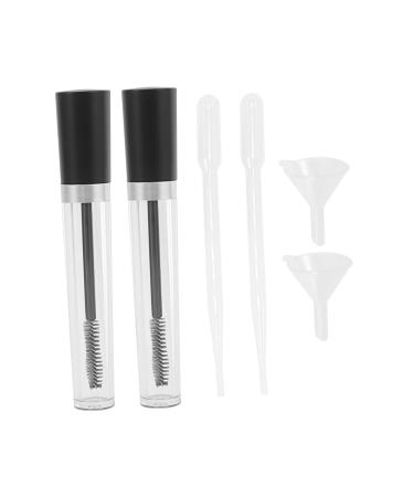 VINTORKY 2 Sets Empty Mascara Tube Bottle Lash Cosmetics Clear Eyelash Mascara Lash Kit Funnel Black Plastic