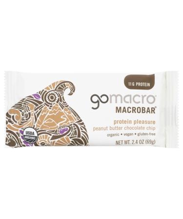 GoMacro Organic Macrobar 2 oz bars Peanut Butter Chocolate Chip 12 bars