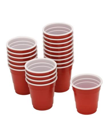 60 ml. Mini Red Disposable Shot Glasses - 30 Count 2 oz. Plastic Shot Cups Jello Shots Perfect Size for Serving Condiments Snacks Samples and Tastings Shooter Shooters Verres Shooter