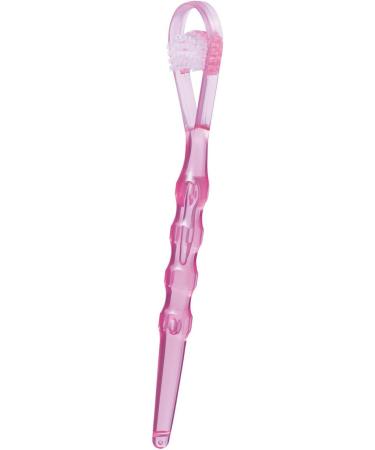 Buy Miradent Tong-Clin de Luxe Tongue Cleaner - Pink Transparent Tongue Scraper for Fresh Breath | International Shipping Available - Buy Online on GoSupps.com