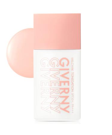 GIVERNY Milchak Tonedation   Tone Correcting Base Makeup for Covering Pores and Improving Complexion   Long-Lasting Nudie Apricot Color Finish   Evens Skin Tone  1.01 fl.oz.