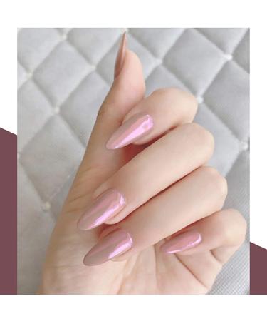 Sethexy pink mermaid stilett long false nails sparkle fashion style acrylic art nail tip 24 in complete coverage press fake nails for women and girls
