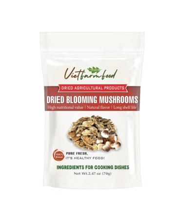 DRIED BLOOMING MUSHROOMS 2.47 Oz (70g) VIETFARMFOOD: Dried agricultural products with pure natural flavor. Used as cooking ingredients to prepare delicious nutritious dishes suitable for vegetarians