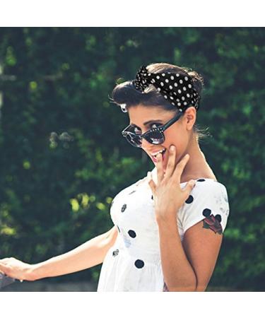 Boolavard Retro Bowknot Polka Dot Wire Headbands for Women & Girls - Black & Red (2 Pack) | Stylish Hair Accessories - Buy Online on GoSupps.com