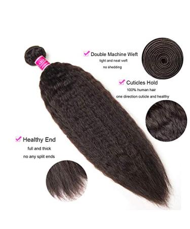 Clarolair Kinky Straight Brazilian Hair Bundles - Yaki Non Remy 100g Natural Black (12 Inch) | Premium Quality Human Hair for Stunning Styles - Buy Online on GoSupps.com