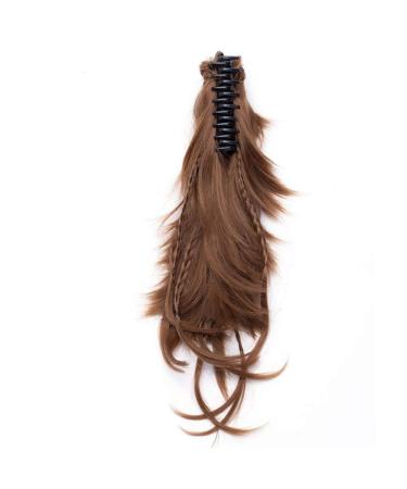 Synthetic Hair Brown Ponytail Hair Clip Fixed To Hair Extension Ponytail Wig 12inches light brown